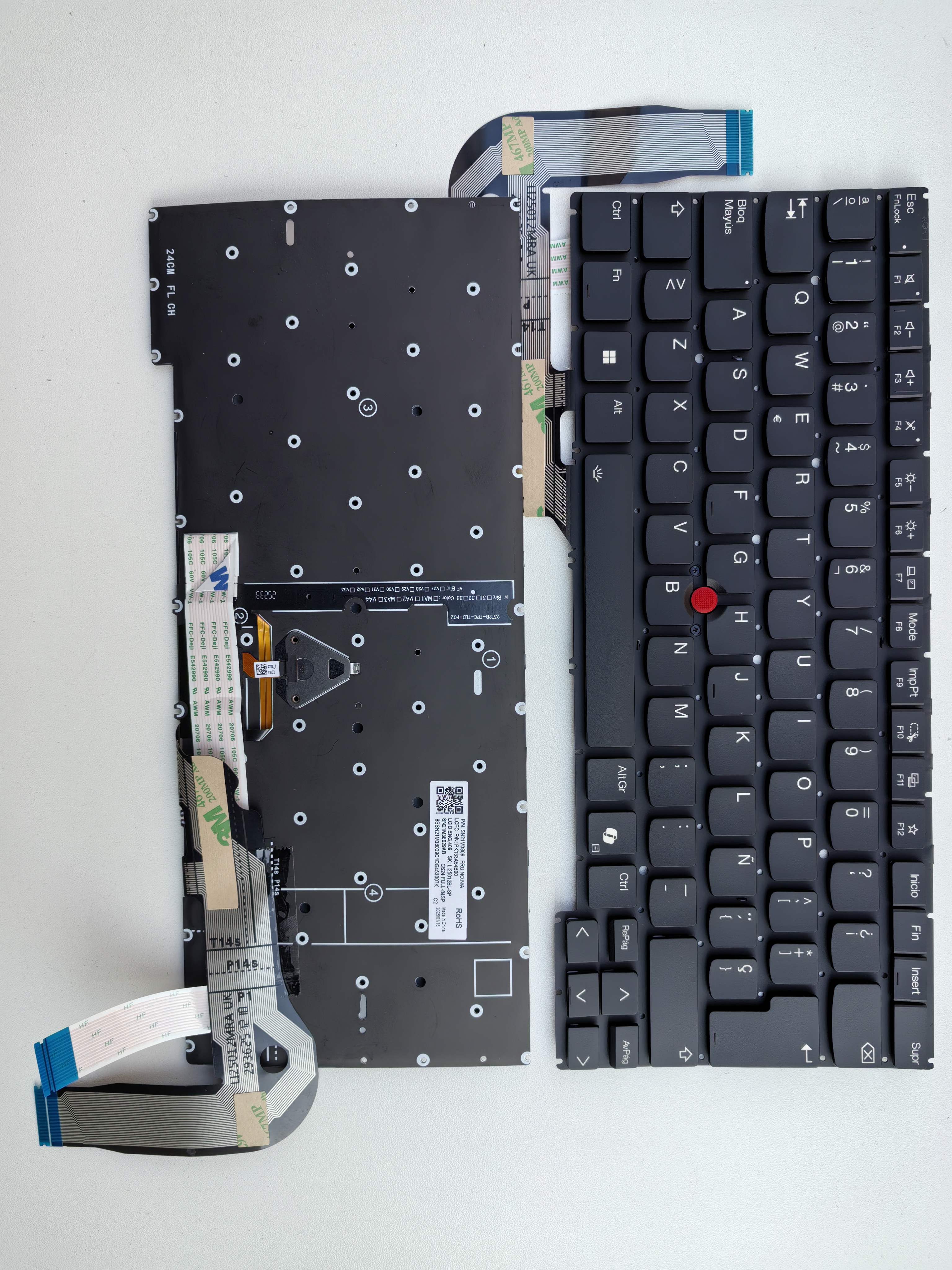 Picture of New Replacement Laptop Keyboard For IBM T14S fifth generation AI key/T14S GEN5/T14S GEN6/T14P GEN2 BLACK With Point Backlit (OEM) SP Layout